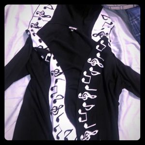 Medium music note hoodie hot topic NWOT